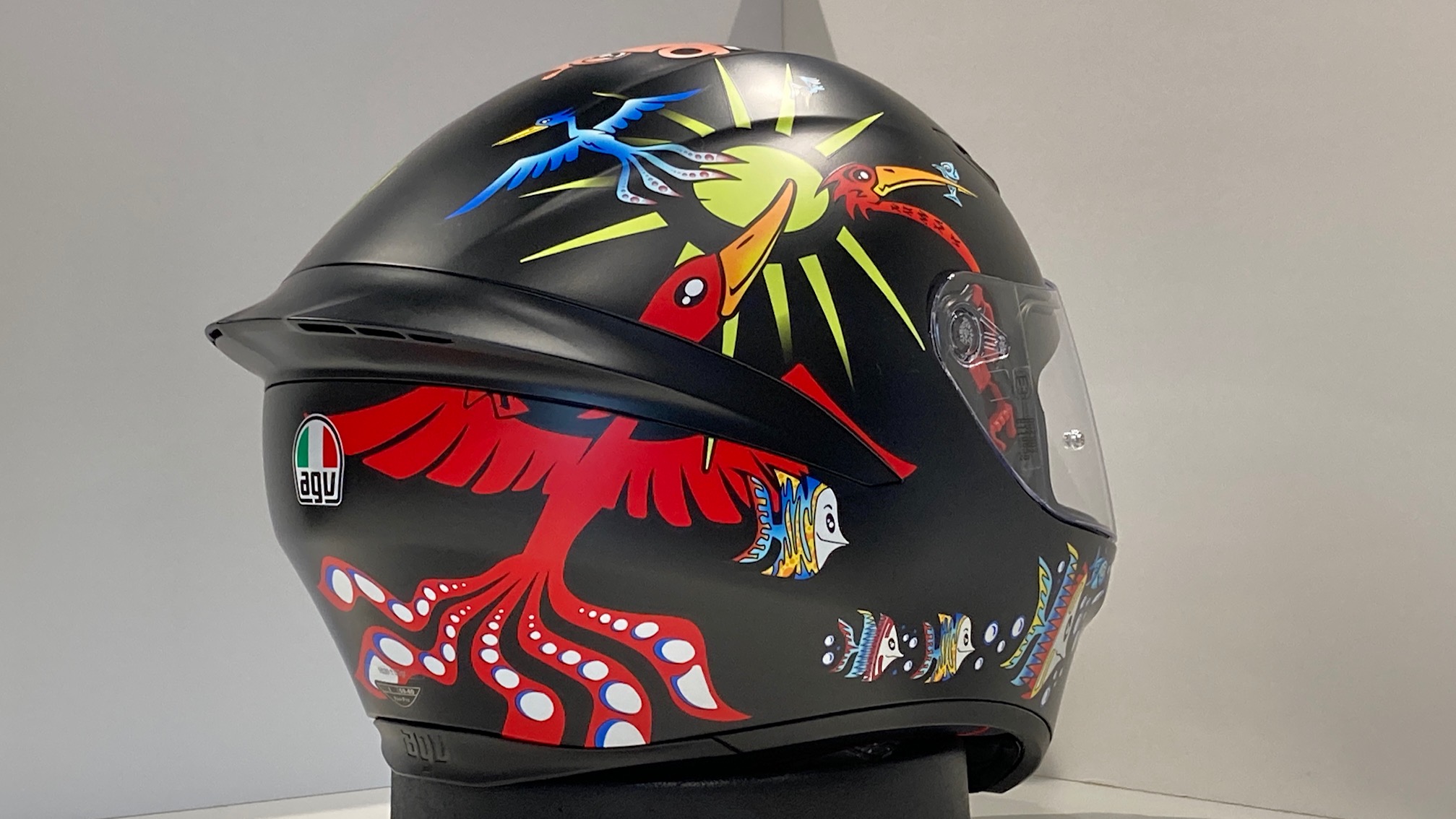 完売ロッシモデル☆AGV☆K1 ヘルメット WHITE ZOO☆ミラーシールド付 