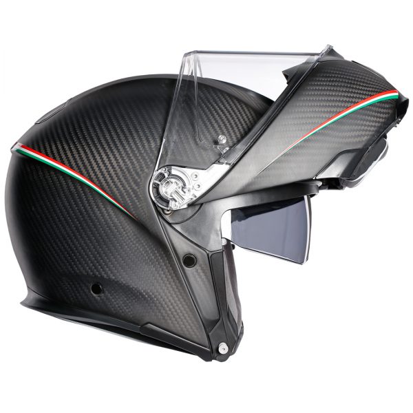 ※大幅値下げAGV フルカーボンシステムヘルメット　BCOM付き ミラーシールド AGVから新作のフルカーボン製システムヘルメットが登場
