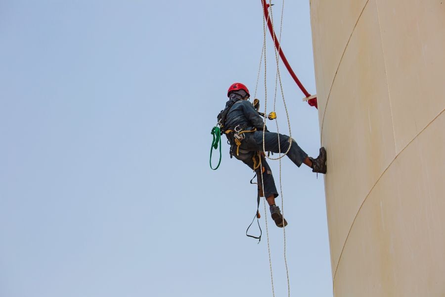 高所作業用エアバッグｰ安全対策例
