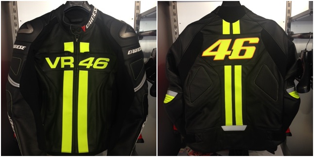 Dainese VR46 バイクジャケット 黒/白/黄 スペシャルレザージャケット「VR46 PELLE」